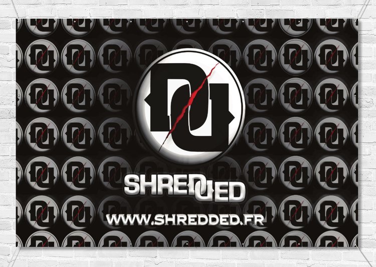 shredded bache roll up creation print logo figeac communication marketing toulouse paris rodez cahors