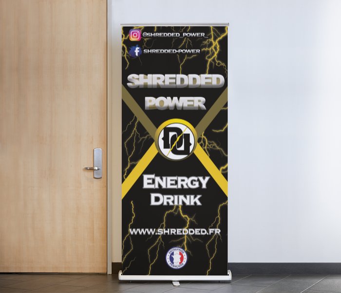 shredded power roll up creation print logo figeac communication marketing toulouse paris rodez cahors